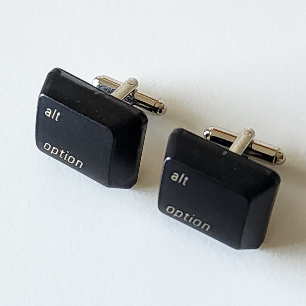 Alt Option Keyboard Key Cufflinks Black Novelty Tech Geek Accessory Gift Idea